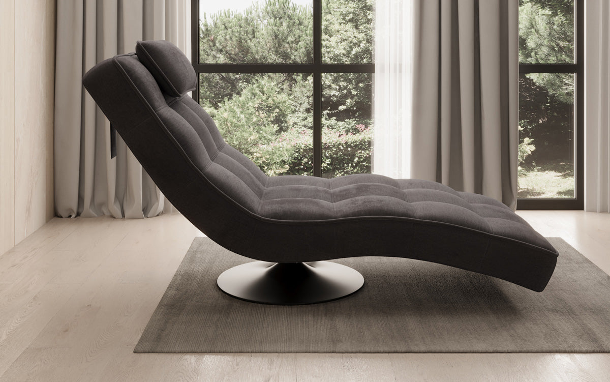 Designer Relax-ligstoel Livara Fluweel met draaifunctie