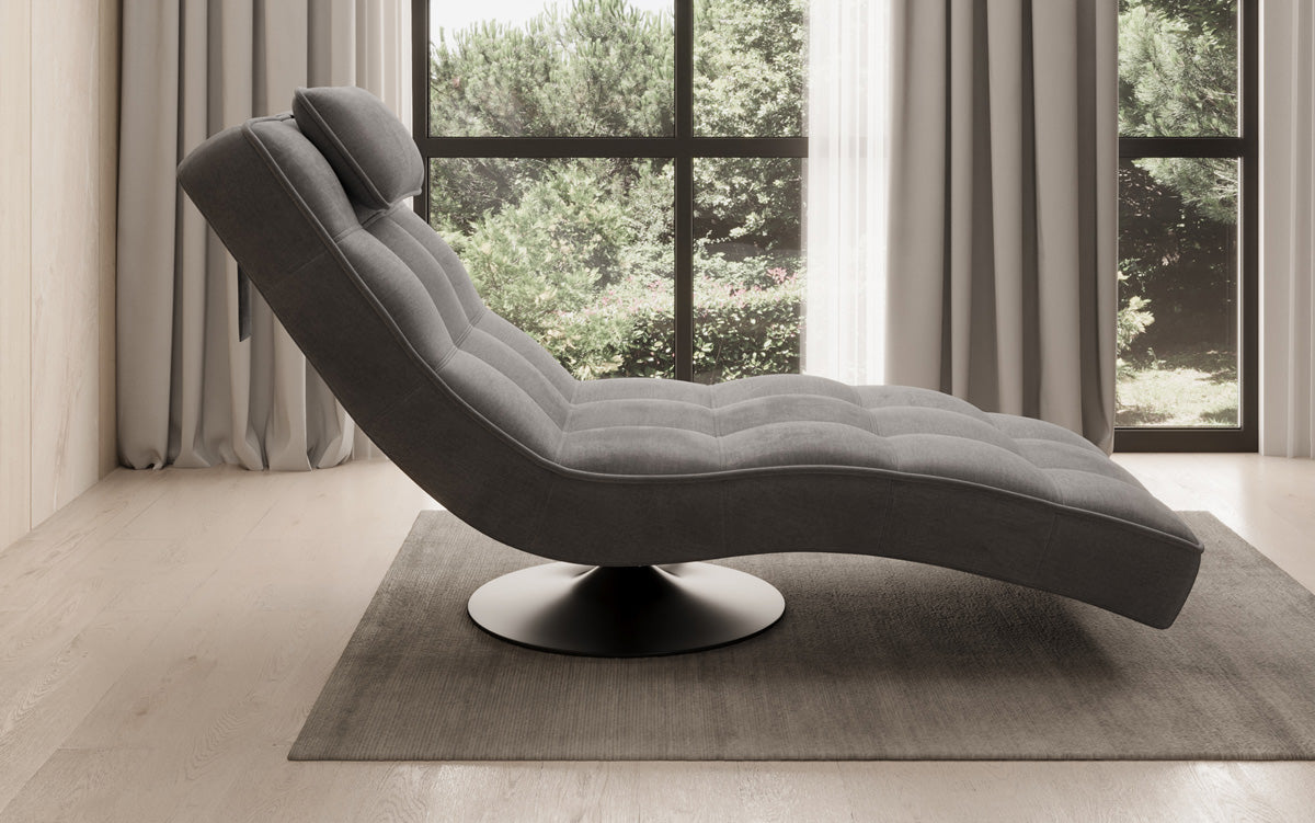 Designer Relax-ligstoel Livara Fluweel met draaifunctie