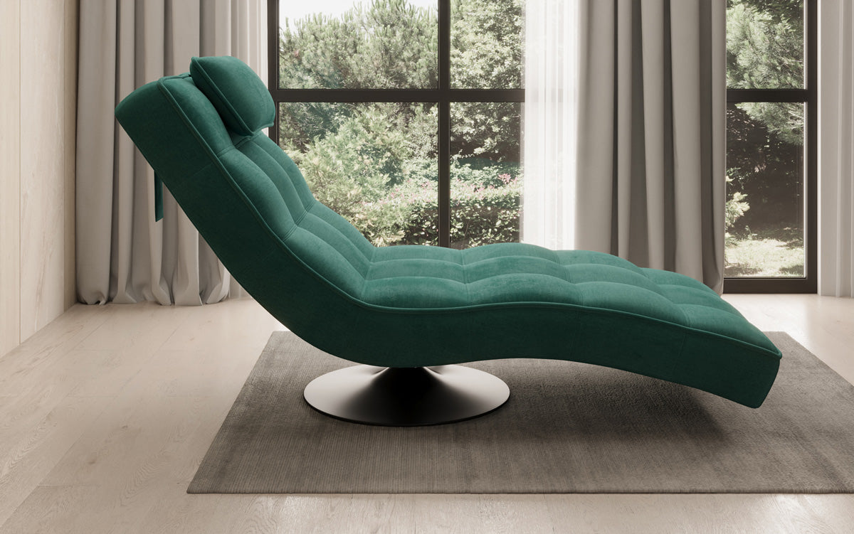 Designer Relax-ligstoel Livara Fluweel met draaifunctie