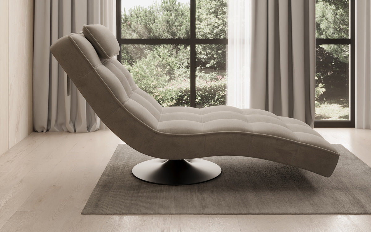 Designer Relax-ligstoel Livara Fluweel met draaifunctie