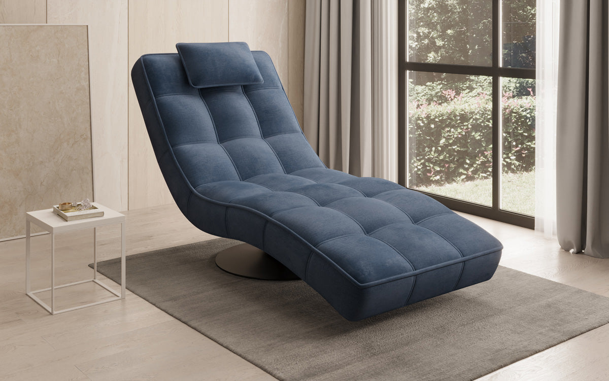 Designer Relax-ligstoel Livara Fluweel met draaifunctie