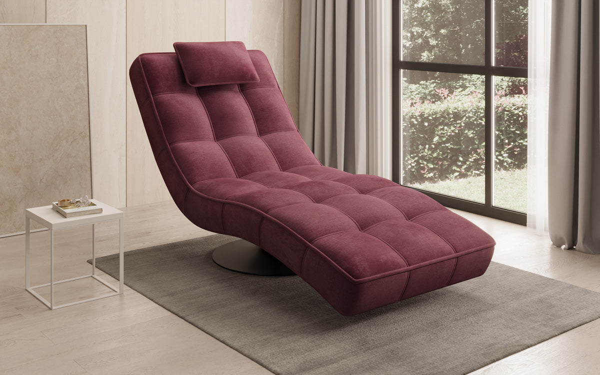 Designer Relax-ligstoel Livara Fluweel met draaifunctie