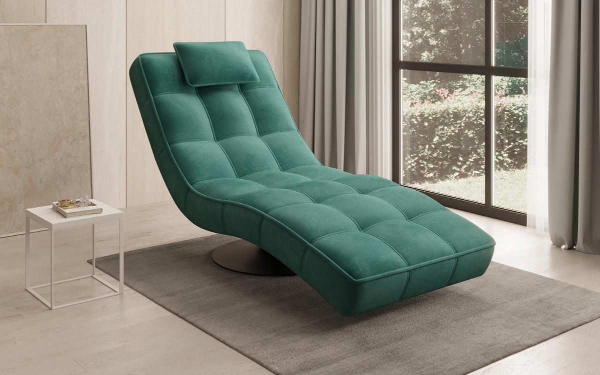 Designer Relax-ligstoel Livara Fluweel met draaifunctie