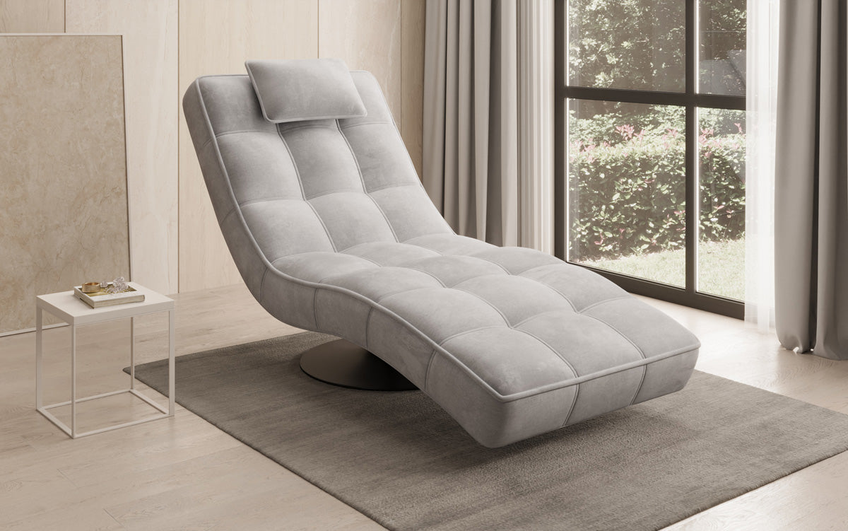 Designer Relax-ligstoel Livara Fluweel met draaifunctie