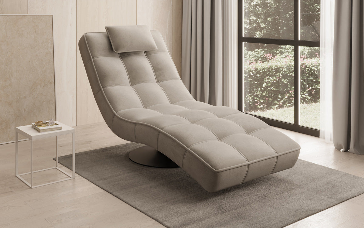 Designer Relax-ligstoel Livara Fluweel met draaifunctie
