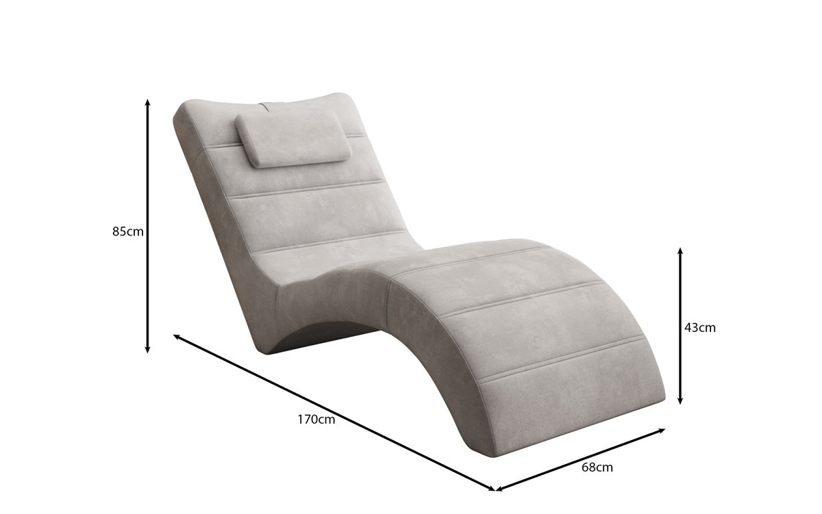 Designer Relax-ligstoel Leon in Fluweel