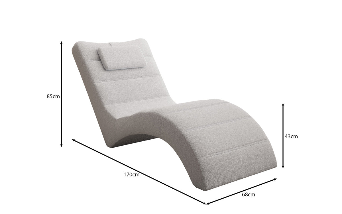 Designer Relax-ligstoel Leon in Bouclé