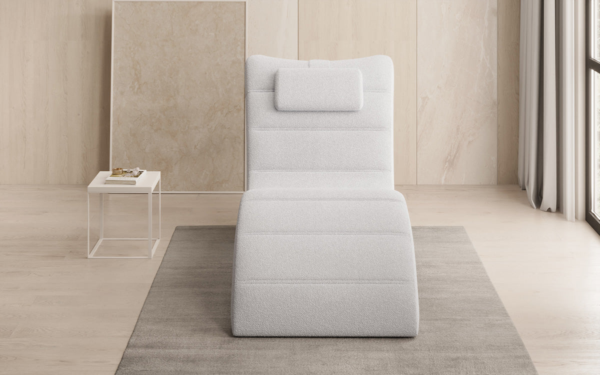 Designer Relax-ligstoel Leon in Bouclé