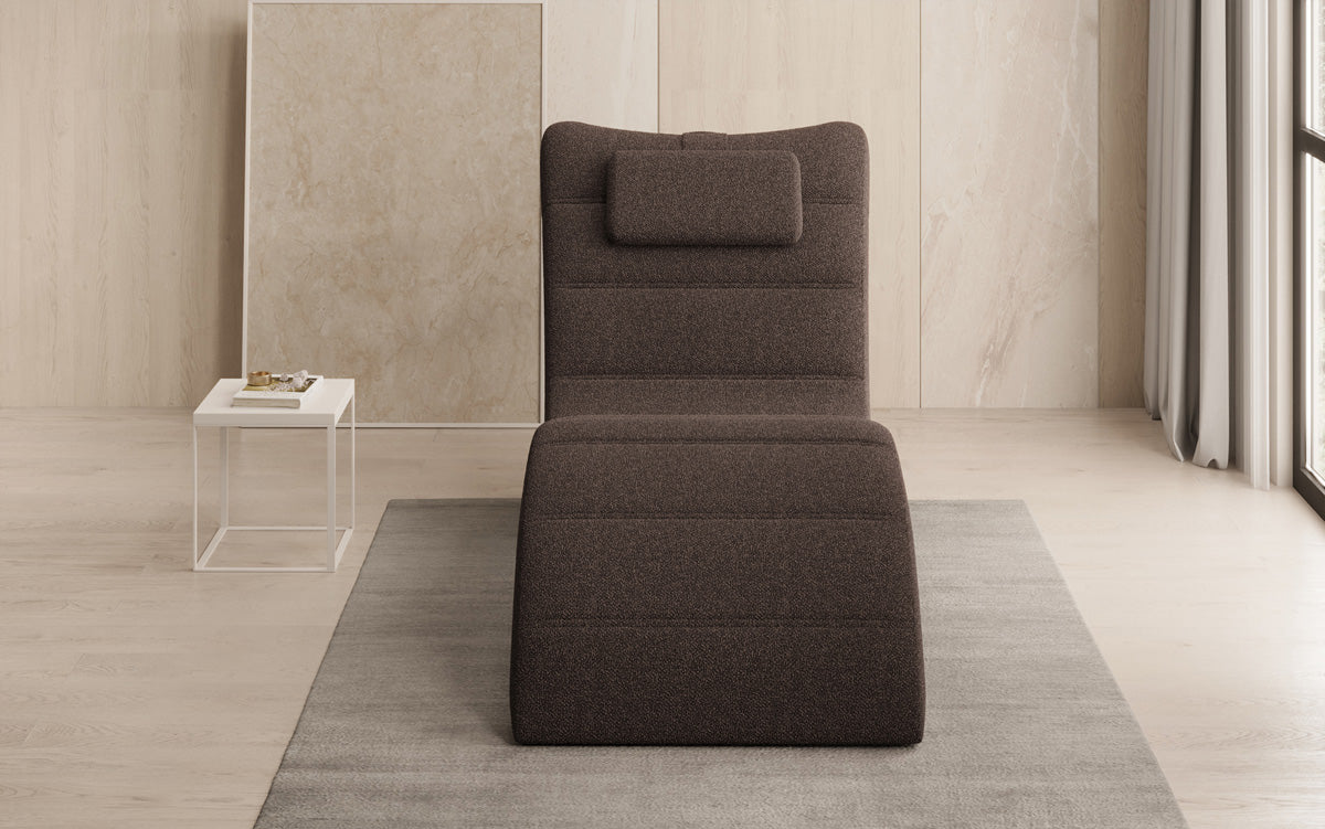 Designer Relax-ligstoel Leon in Bouclé