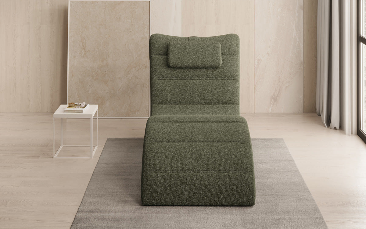 Designer Relax-ligstoel Leon in Bouclé