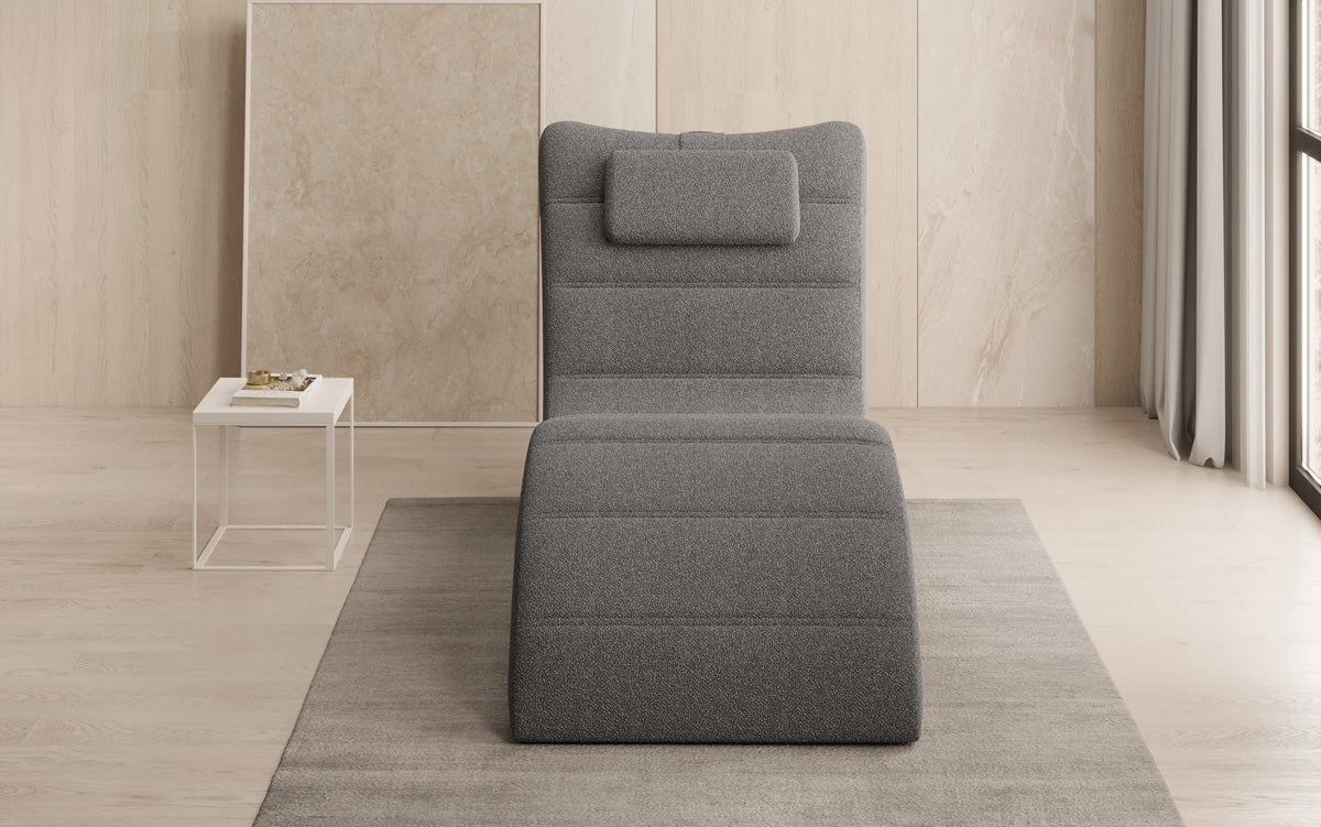 Designer Relax-ligstoel Leon in Bouclé