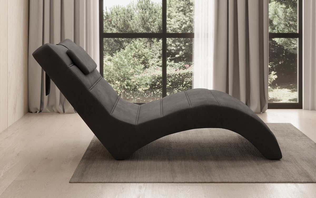 Designer Relax-ligstoel Leon in Fluweel