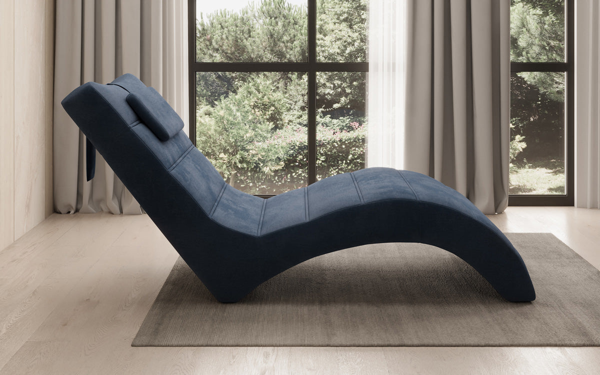Designer Relax-ligstoel Leon in Fluweel