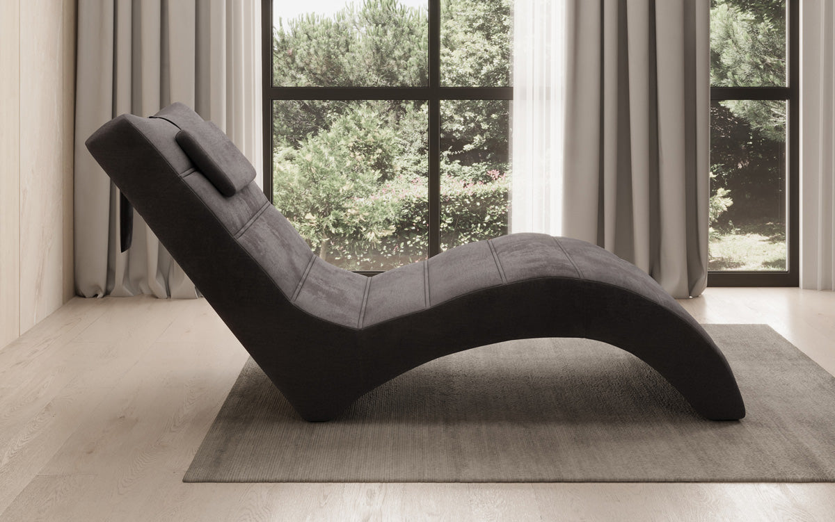 Designer Relax-ligstoel Leon in Fluweel