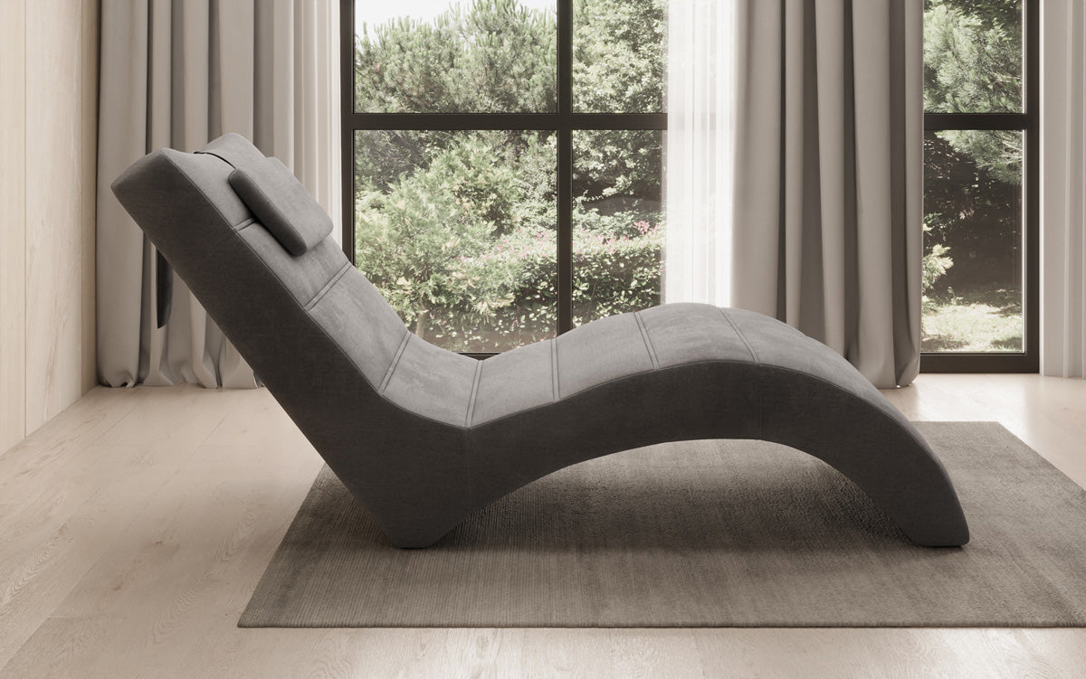 Designer Relax-ligstoel Leon in Fluweel
