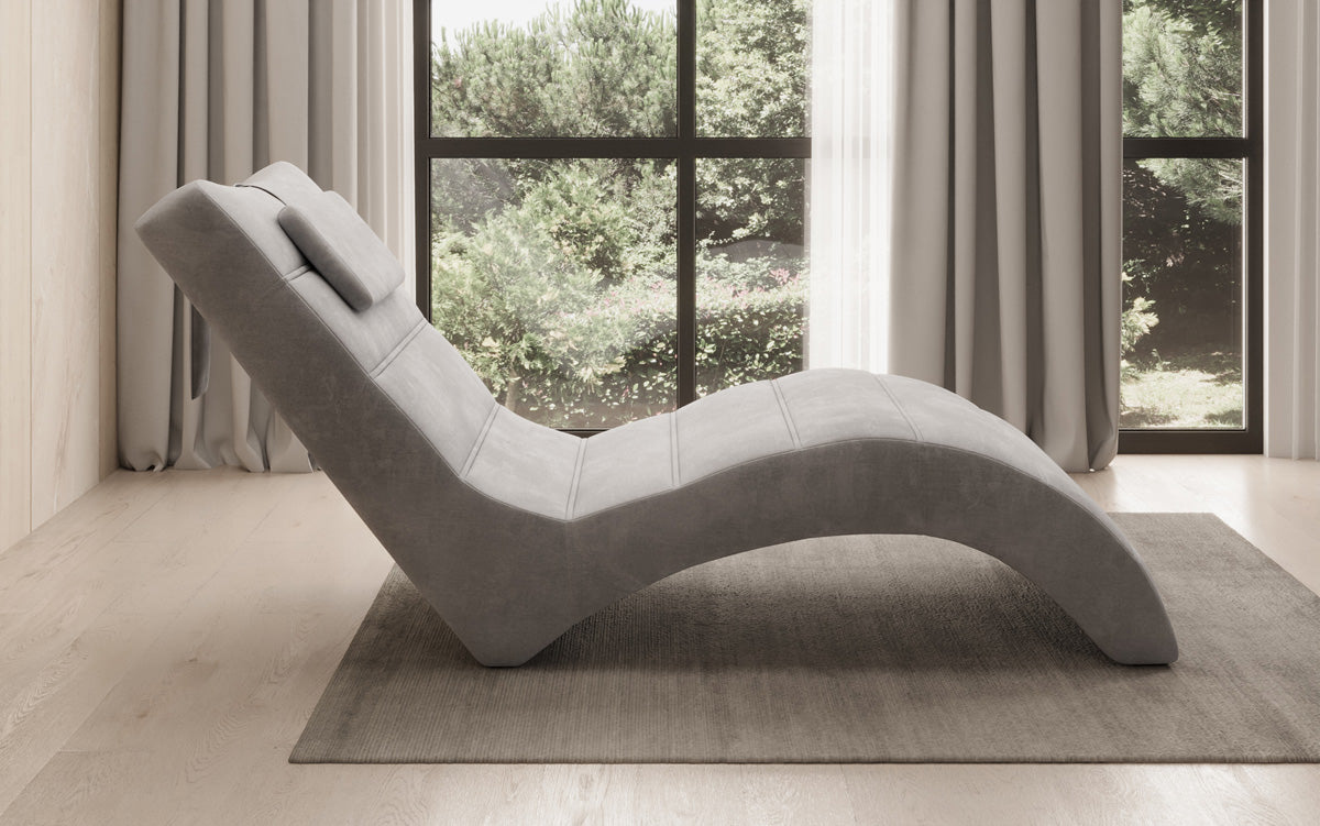 Designer Relax-ligstoel Leon in Fluweel