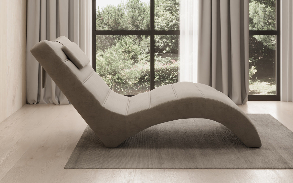 Designer Relax-ligstoel Leon in Fluweel