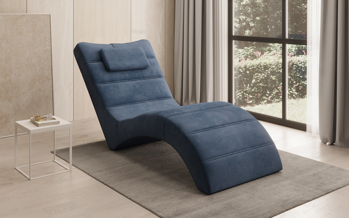 Designer Relax-ligstoel Leon in Fluweel