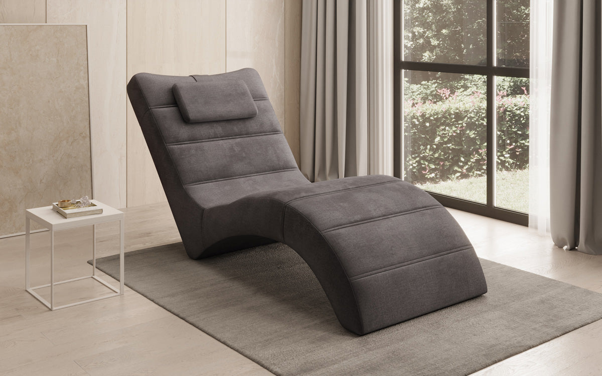 Designer Relax-ligstoel Leon in Fluweel
