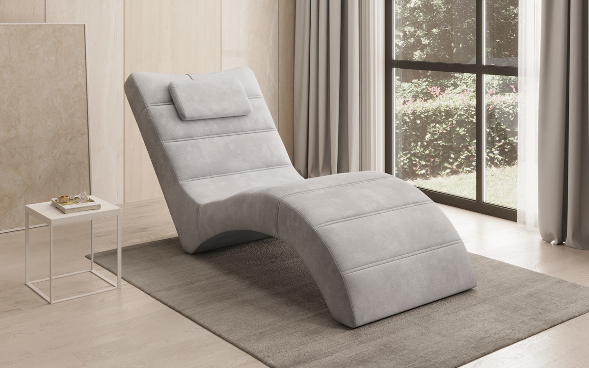 Designer Relax-ligstoel Leon in Fluweel