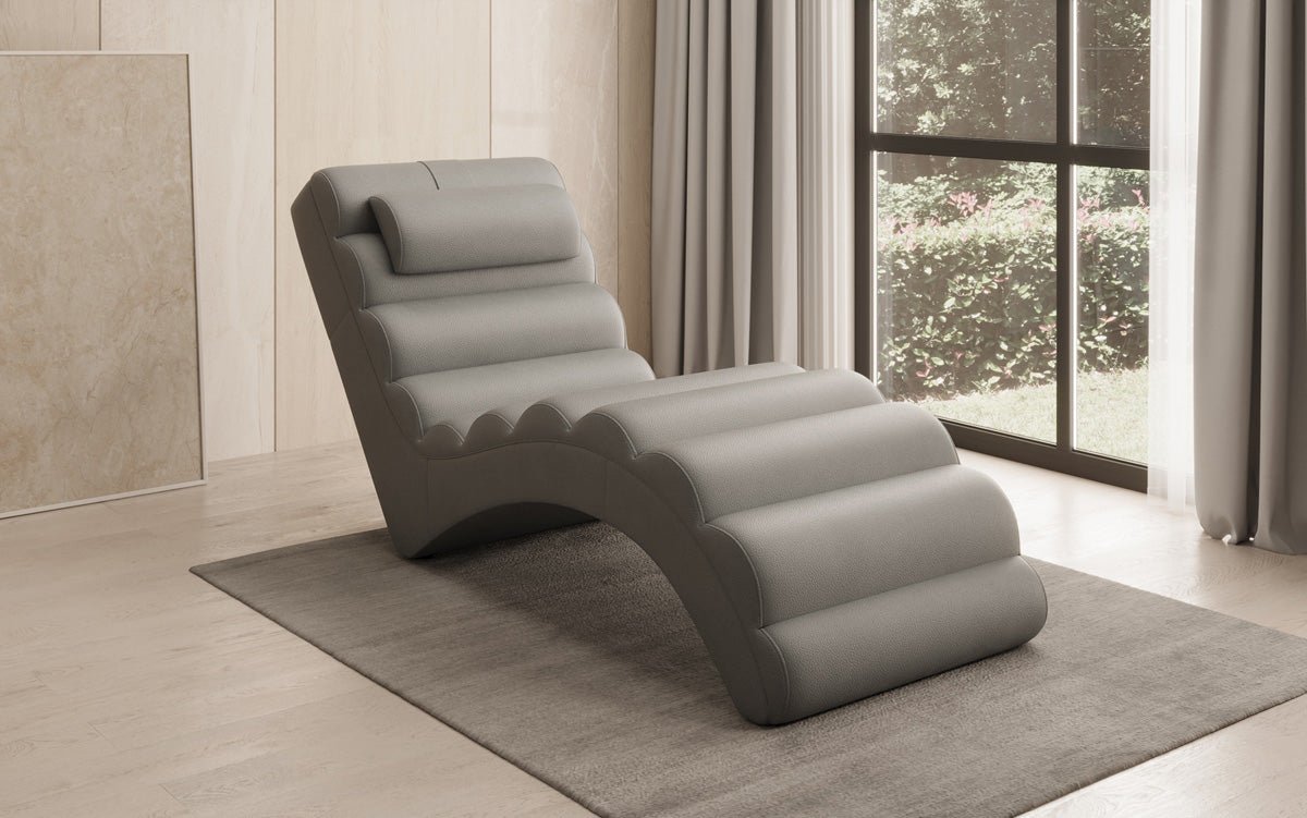 Designer Relax-ligstoel Malina in Echtleder