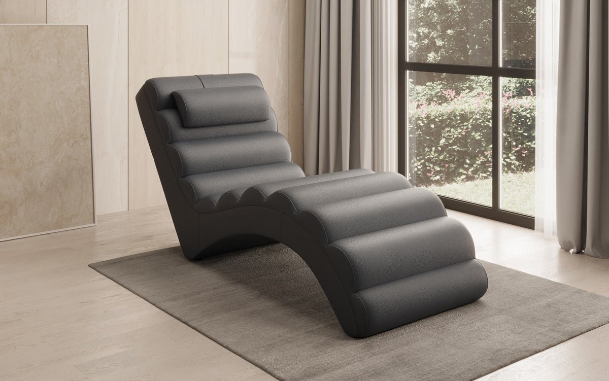 Designer Relax-ligstoel Malina in Echtleder
