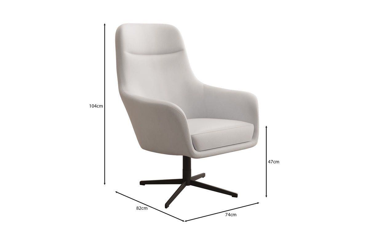 Designer fauteuil Ren 360° draaifunctie in echt leer