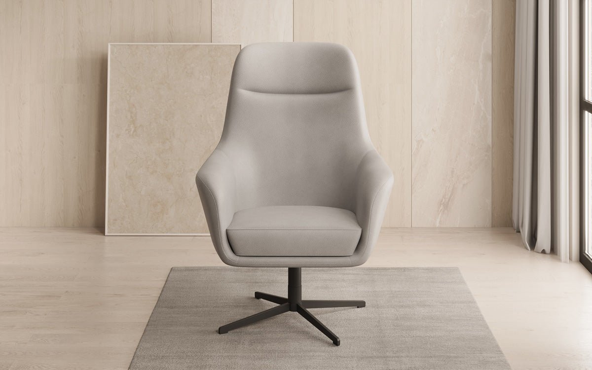 Designer fauteuil Ren 360° draaifunctie in echt leer