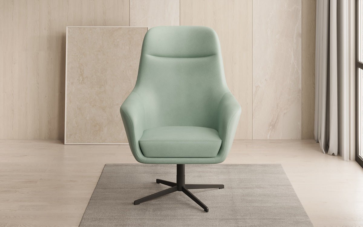 Designer fauteuil Ren 360° draaifunctie in echt leer