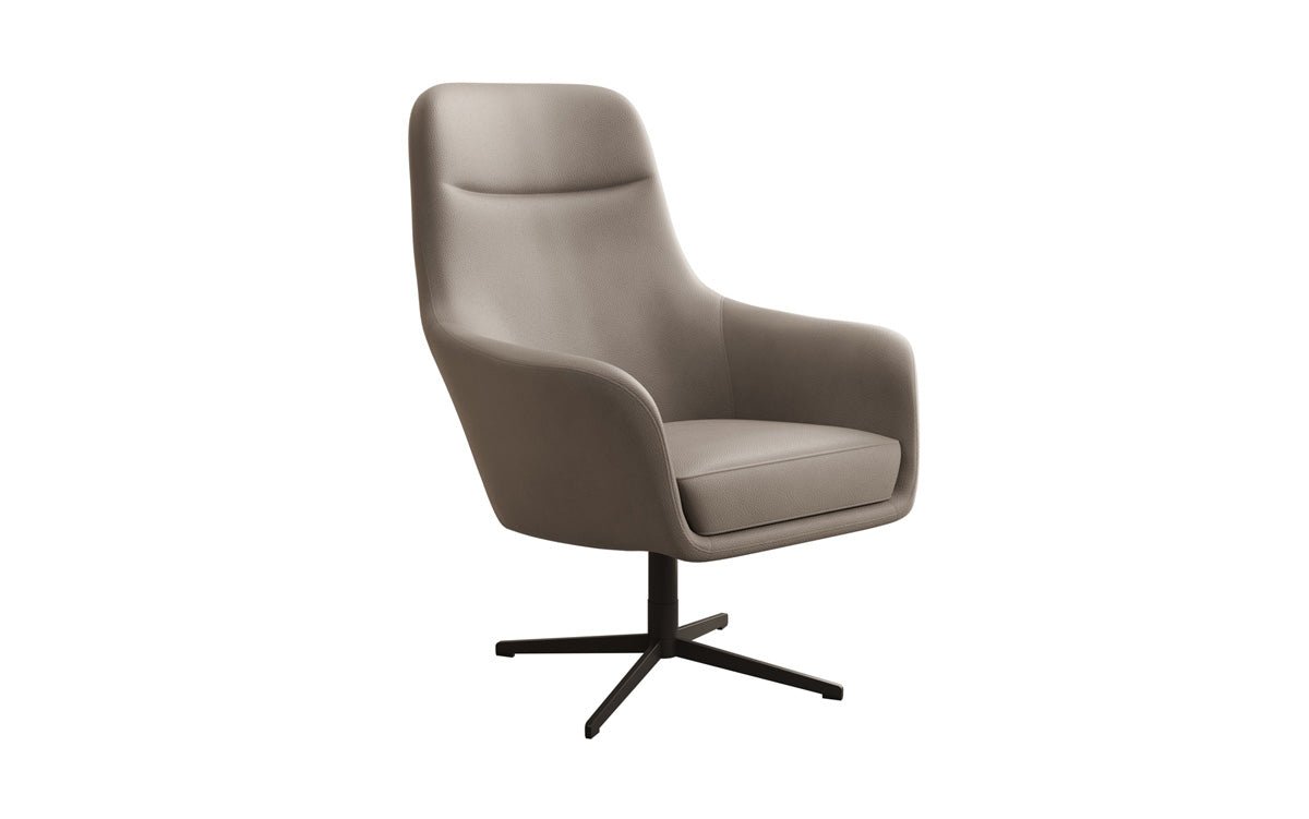 Designer fauteuil Ren 360° draaifunctie in echt leer
