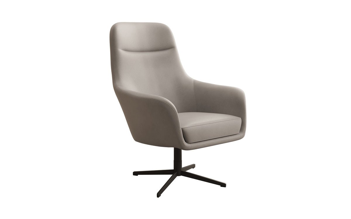Designer fauteuil Ren 360° draaifunctie in echt leer