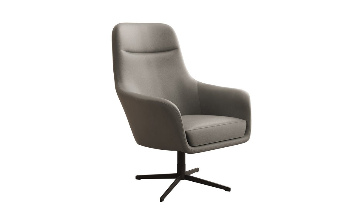 Designer fauteuil Ren 360° draaifunctie in echt leer