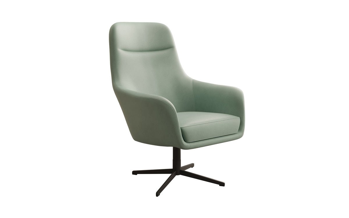 Designer fauteuil Ren 360° draaifunctie in echt leer