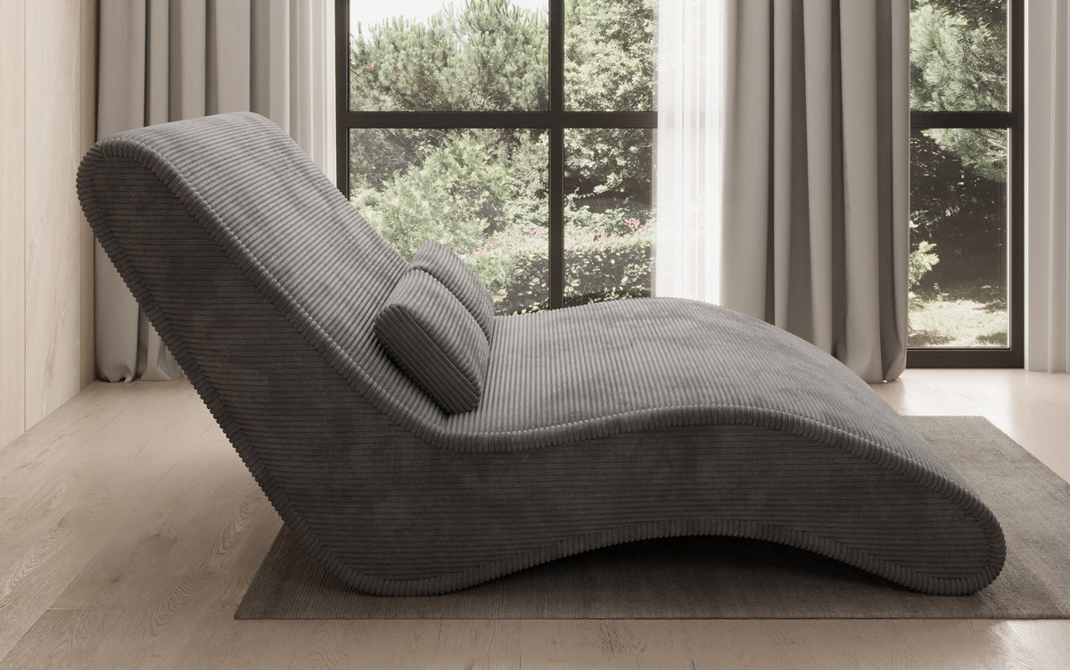 Designer Relax-ligstoel Lunaris 120 in Ribstof