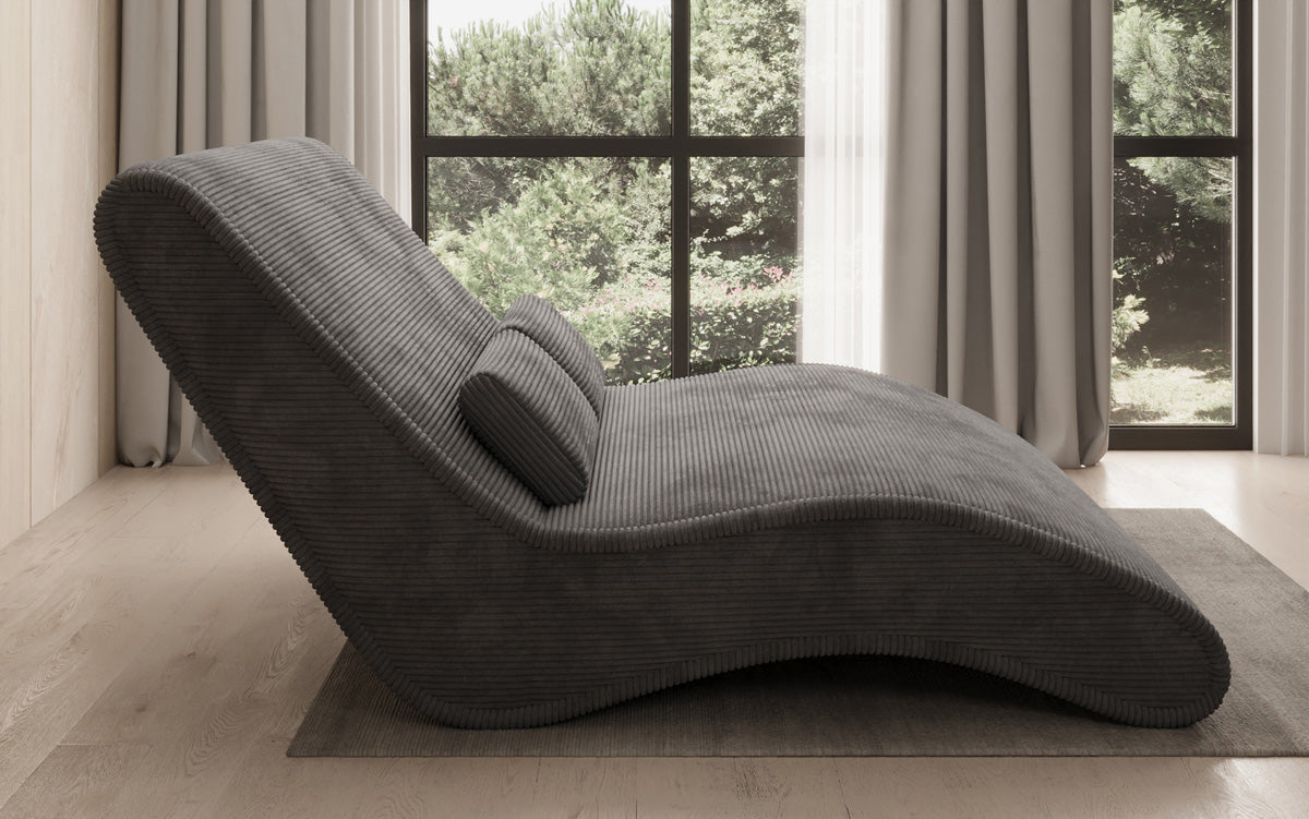 Designer Relax-ligstoel Lunaris 120 in Ribstof