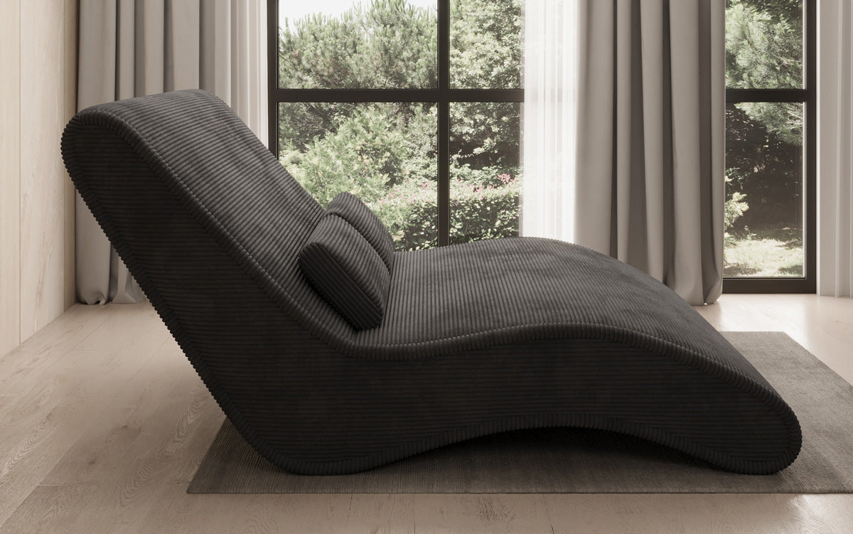 Designer Relax-ligstoel Lunaris 120 in Ribstof