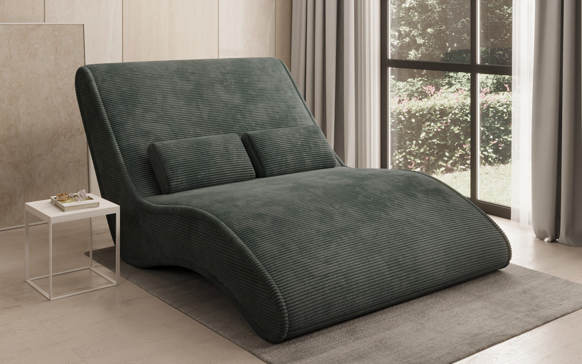 Designer Relax-ligstoel Lunaris 120 in Ribstof