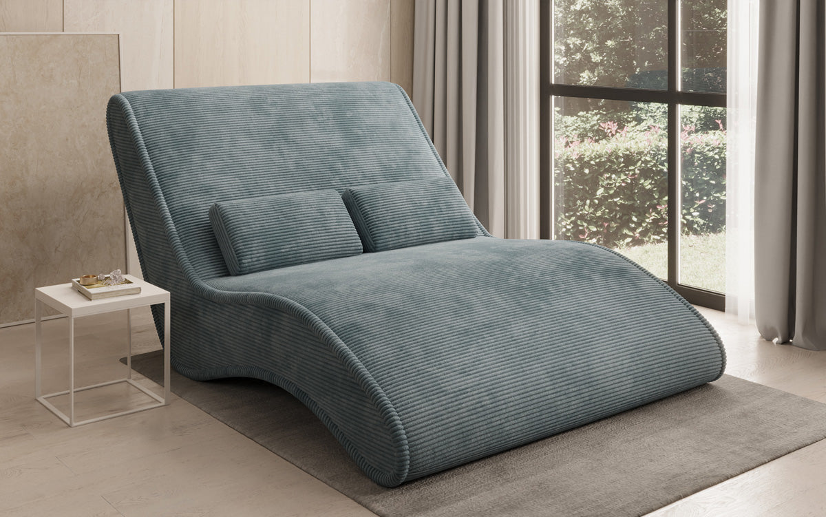 Designer Relax-ligstoel Lunaris 120 in Ribstof