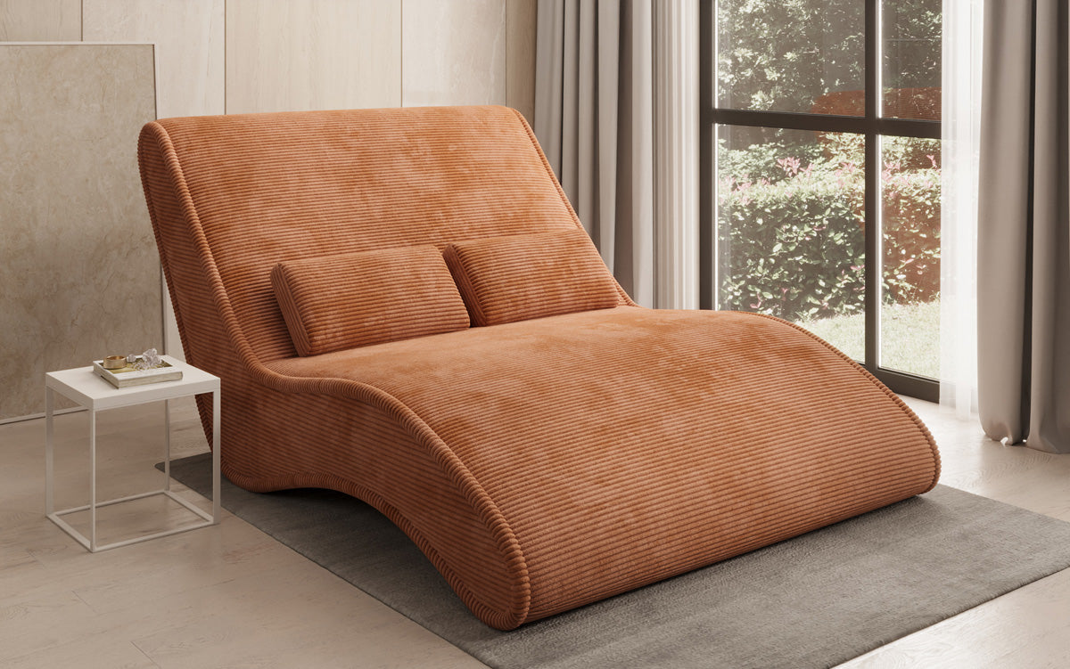 Designer Relax-ligstoel Lunaris 120 in Ribstof