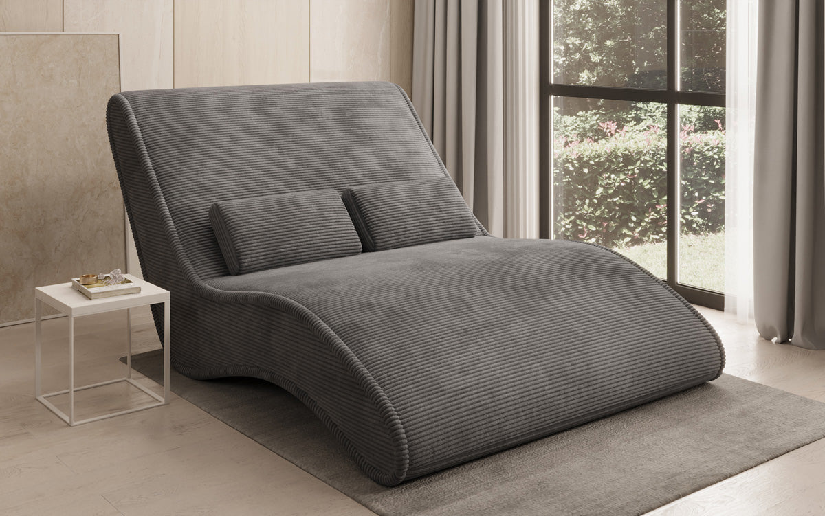 Designer Relax-ligstoel Lunaris 120 in Ribstof