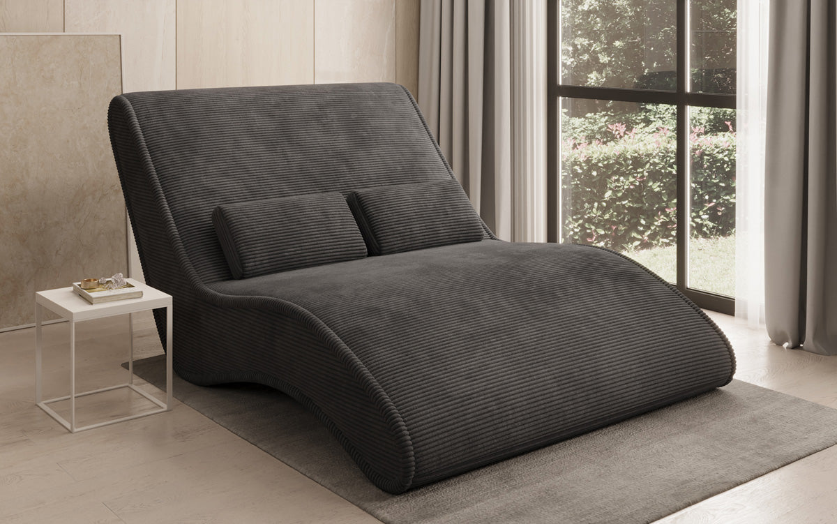 Designer Relax-ligstoel Lunaris 120 in Ribstof