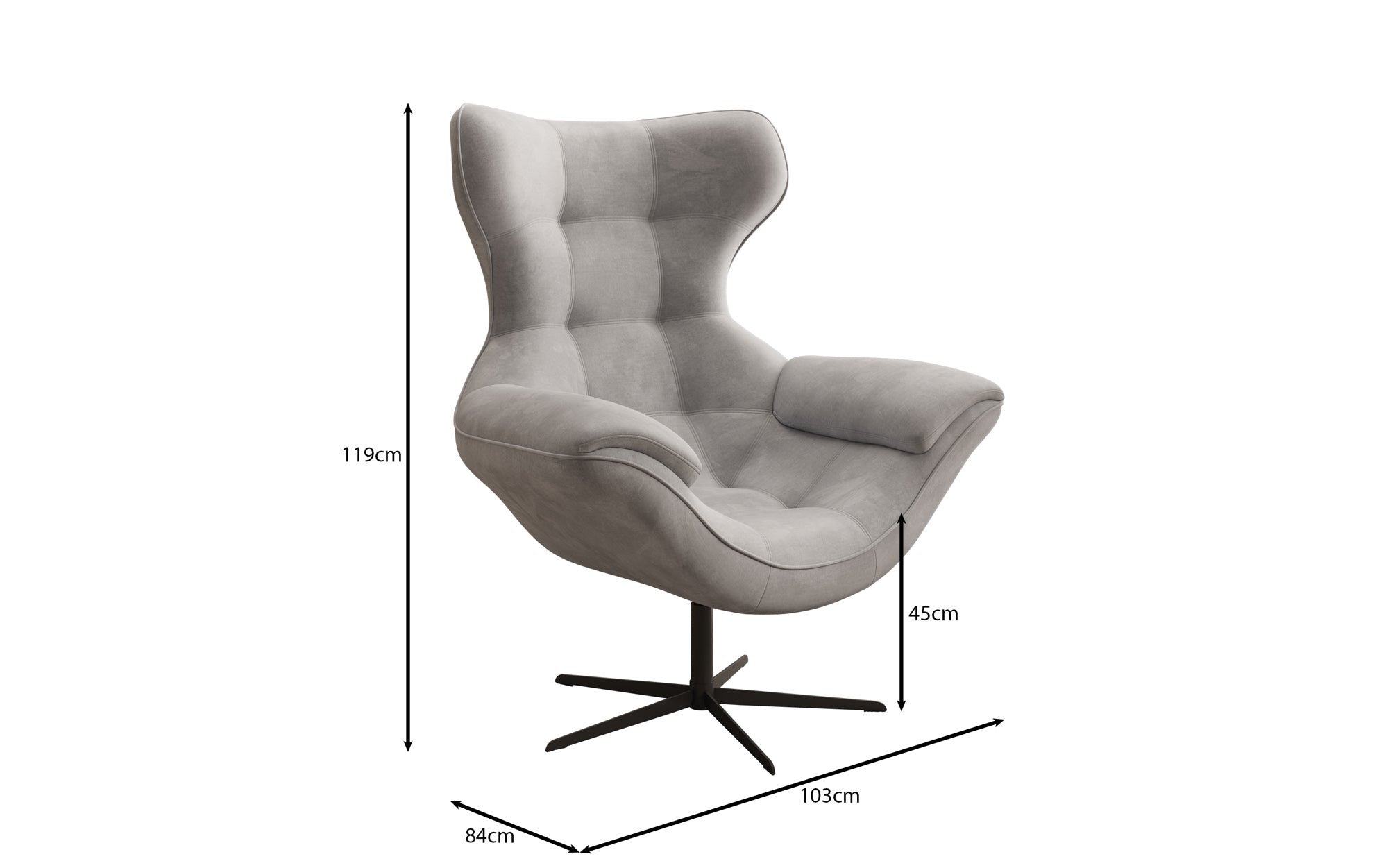 Designer Sofa-Sessel Aurelio inkl. Beistellhocker in Fluweel