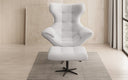 Designer bank-fauteuil Aurelio incl. bijzetkruk in Bouclé