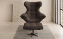 Designer bank-fauteuil Aurelio incl. bijzetkruk in Bouclé