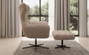 Designer bank-fauteuil Aurelio incl. bijzetkruk in Bouclé
