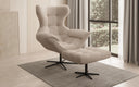 Designer bank-fauteuil Aurelio incl. bijzetkruk in Bouclé