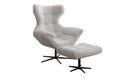 Designer bank-fauteuil Aurelio incl. bijzetkruk in Bouclé