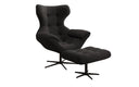 Designer bank-fauteuil Aurelio incl. bijzetkruk in Bouclé