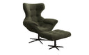 Designer bank-fauteuil Aurelio incl. bijzetkruk in Bouclé