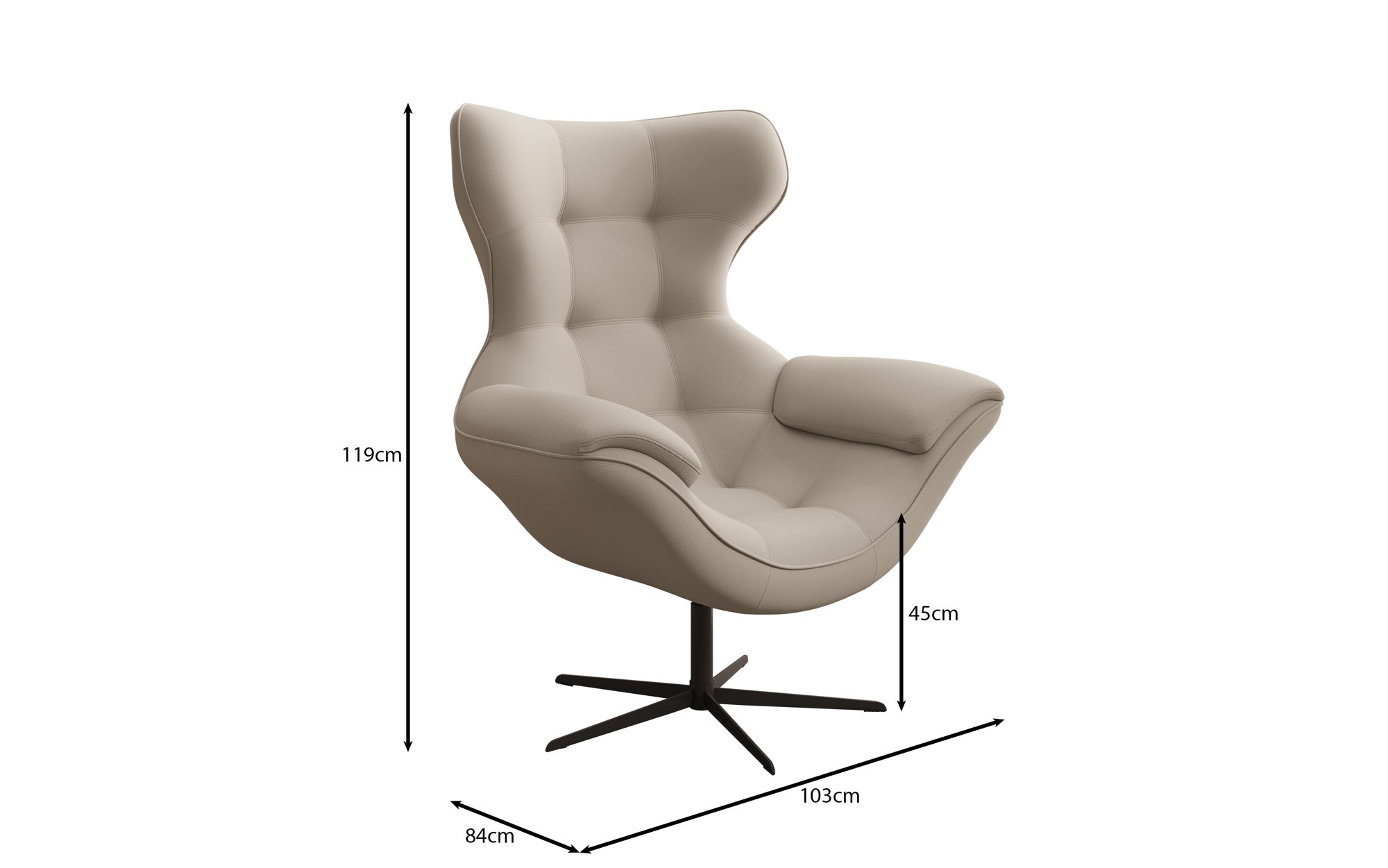 Designer Sofa-fauteuil Aurelio incl. bijzetkruk in Stof